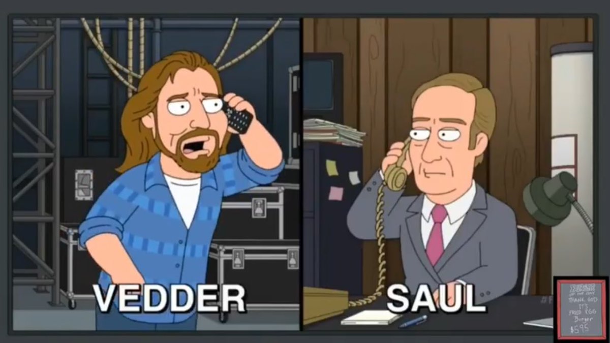 Eddie Vedder ‘participa’ de episódio de ‘Family Guy’; assista