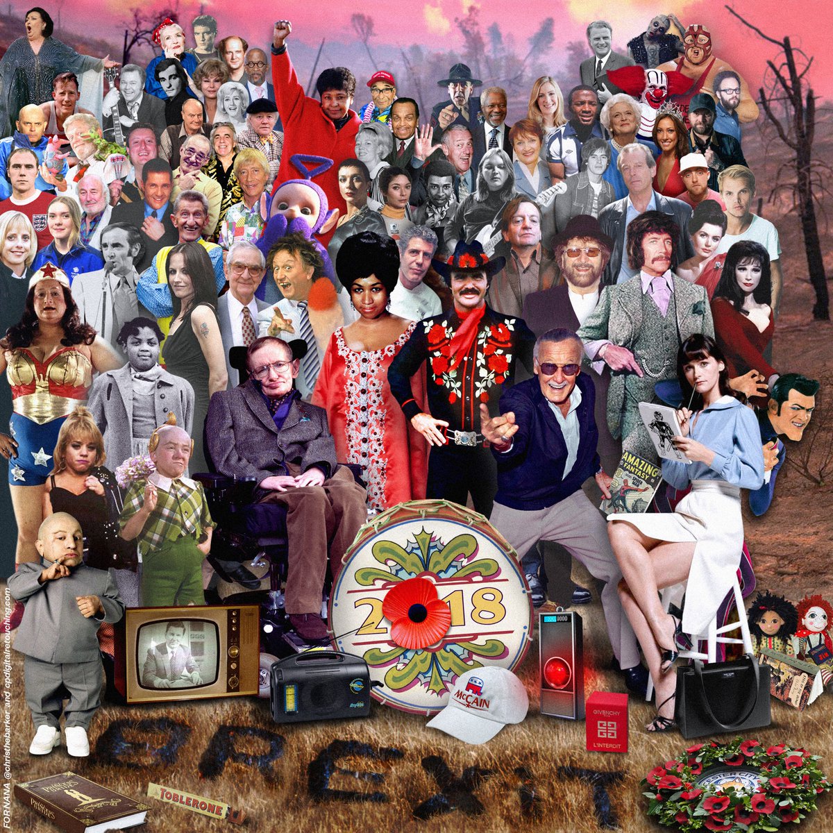 Artista recria capa de ‘Sgt. Pepper’s’ com personalidades que se foram em 2018