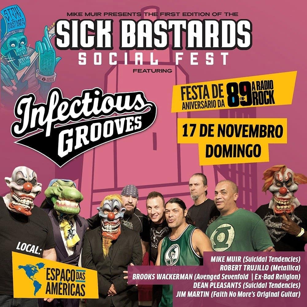 Infectious Grooves vem ao Brasil com Robert Trujillo (Metallica) e Jim Martin (Faith No More)