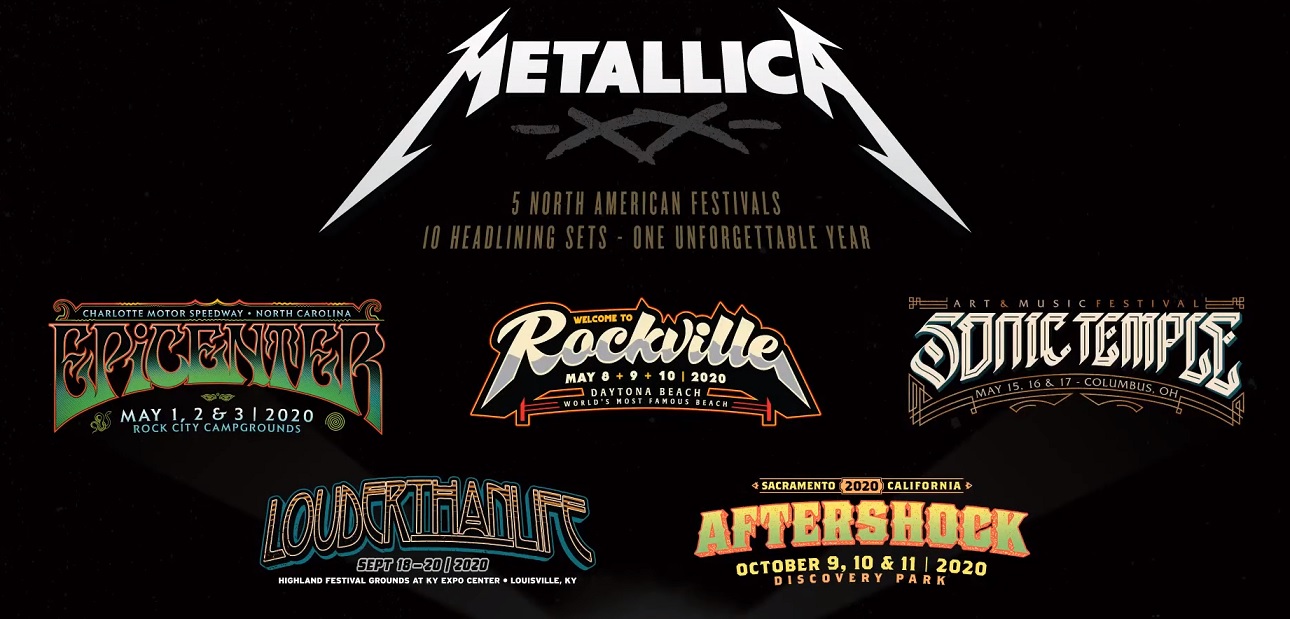 Metallica anuncia dez shows em cinco festivais em 2020