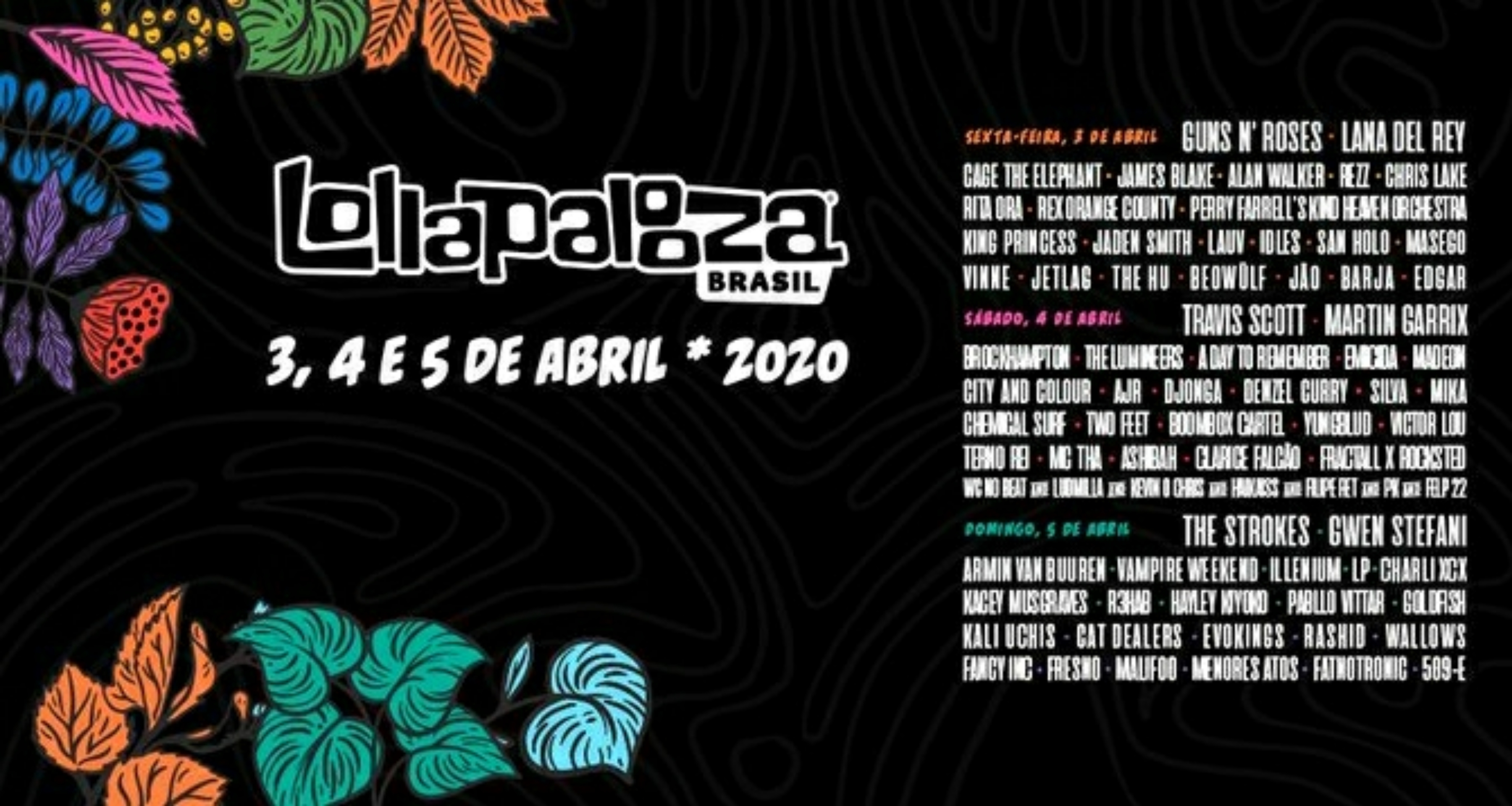 Lollapalooza Brasil 2020 anuncia line-up dividido por cada dia