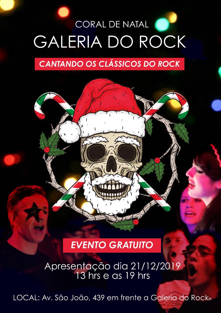 Galeria do Rock promove coral de Natal com clássicos do rock neste sábado
