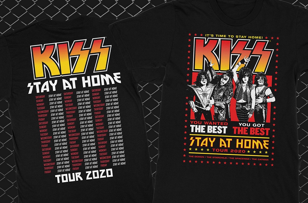 KISS lança camiseta ‘Stay At Home’ em apoio a profissionais do show business