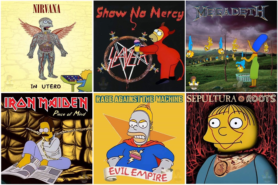 Simpsons recriam capas de discos clássicos do rock