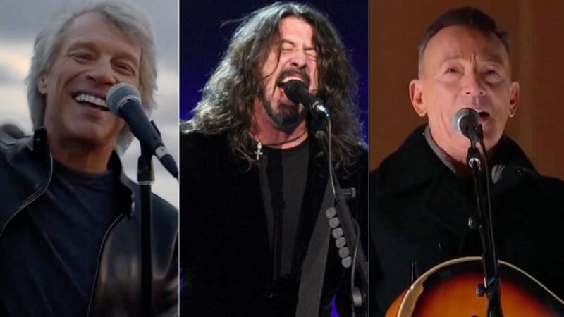 Jon Bon Jovi, Foo Fighters e Bruce Springsteen tocam em evento de posse de Joe Biden; assista