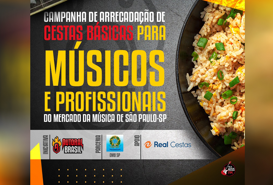 Autoral Brasil Kiss FM inicia campanha de arrecadação de alimentos para músicos e profissionais do setor