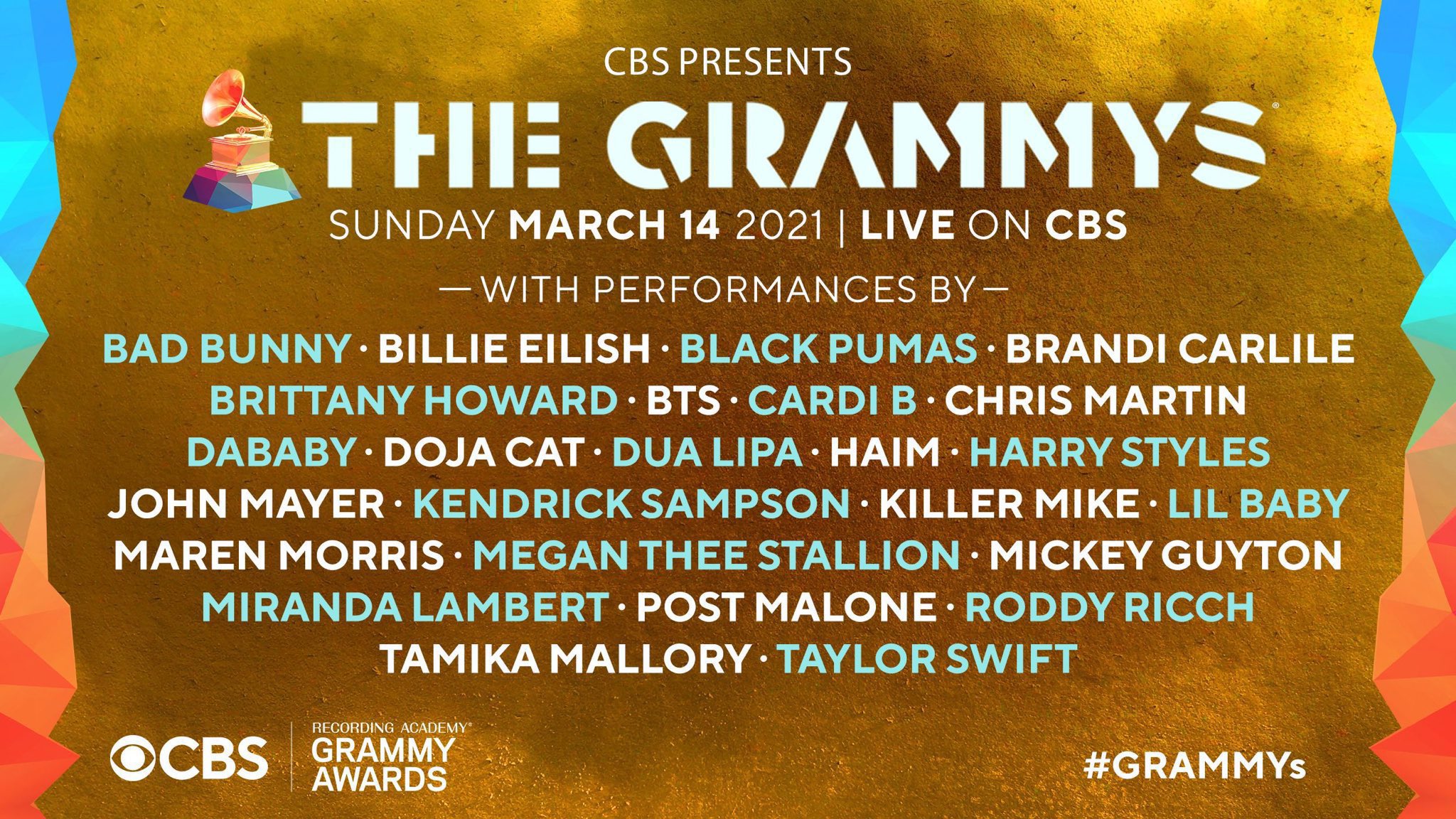Chris Martin (Coldplay), Post Malone, Billie Eilish, e mais, se apresentam no Grammy Awards 2021 neste domingo