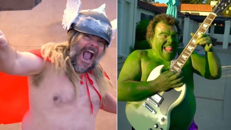 Jack Black se ‘transforma’ em Thor e Hulk ao som de Led Zeppelin e Metallica; assista