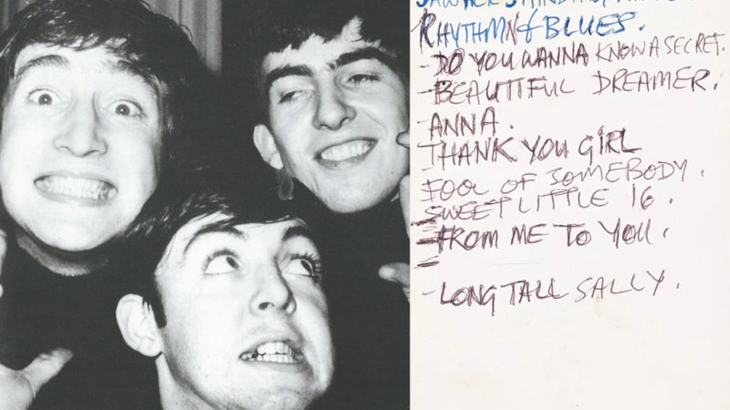 Setlists dos Beatles escritas por Paul McCartney vão a leilao