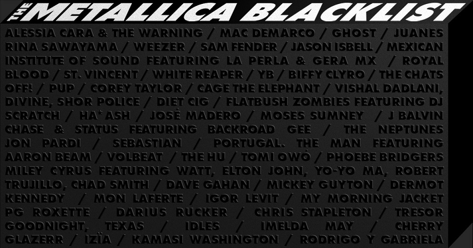 Metallica lança ‘The Metallica Blacklist’ com Corey Taylor, Dave Gahan, Miley Cyrus, Ghost e mais