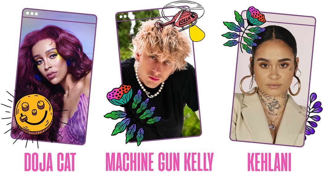 Lollapalooza Brasil anuncia dia extra gratuito com Machine Gun Kelly, Doja Cat e Kehlani