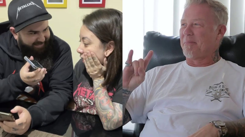 James Hetfield, do Metallica, liga para fã que deu à luz em show; assista