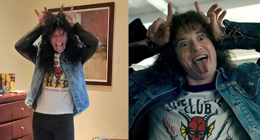 James Hetfield, do Metallica, se veste de Eddie Munson, de ‘Stranger Things’, no Halloween