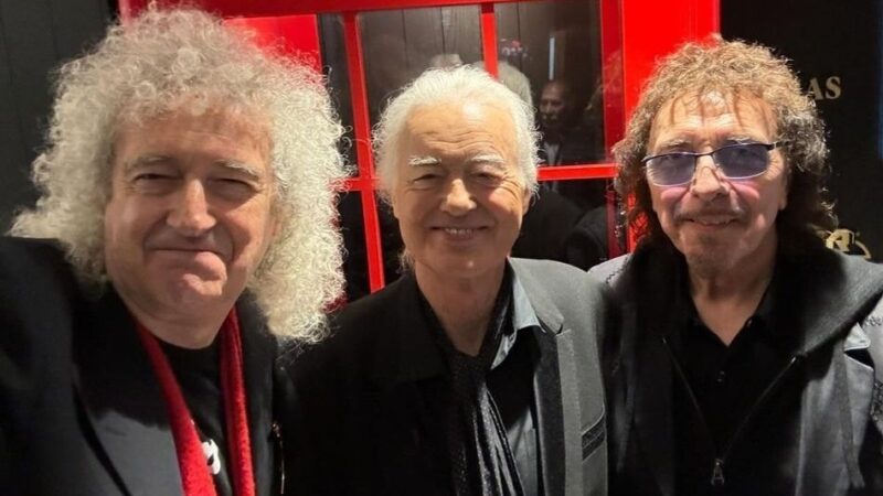 Jimmy Page, Brian May e Tony Iommi participam de evento da Gibson