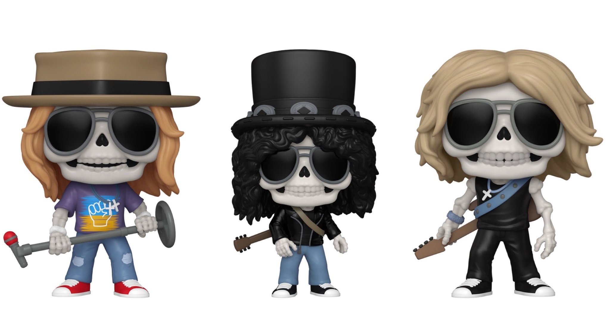 Funko anuncia colecionáveis do Guns N’ Roses em versões esqueletos